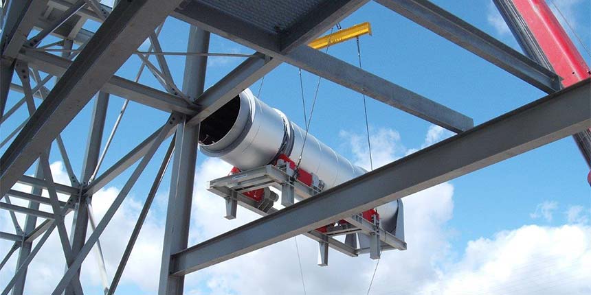 Equipment being installed at a UK concrete plant